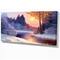 Designart Christmas Forest with River Landscapes Canvas Art